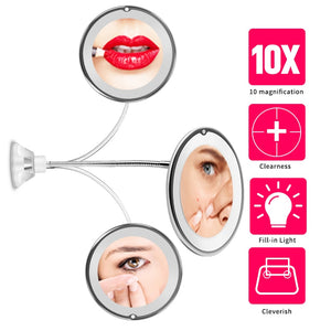 10x Magnifying LED Lighted Makeup Mirror