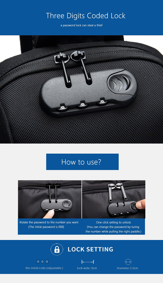 Anti-thefty™ Backpack With 3-Digit Lock - ProCuv